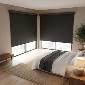 Mẫu Rèm Cuốn Tự Động Phòng Ngủ Hiện Đại